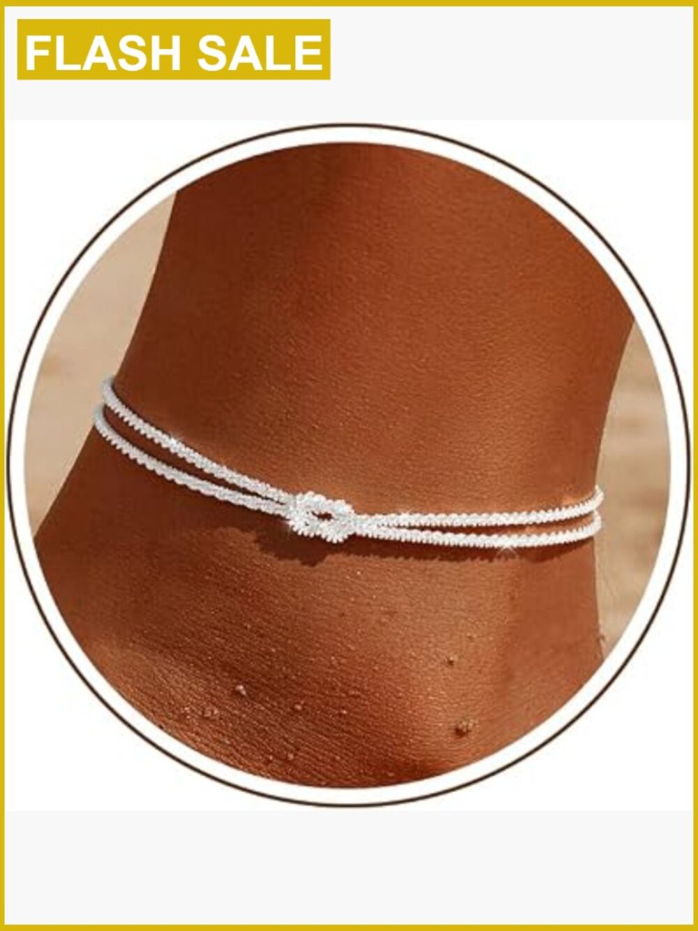 Sterling Silver Anklet for Women Waterproof Gold Plated Layered Braided Chain